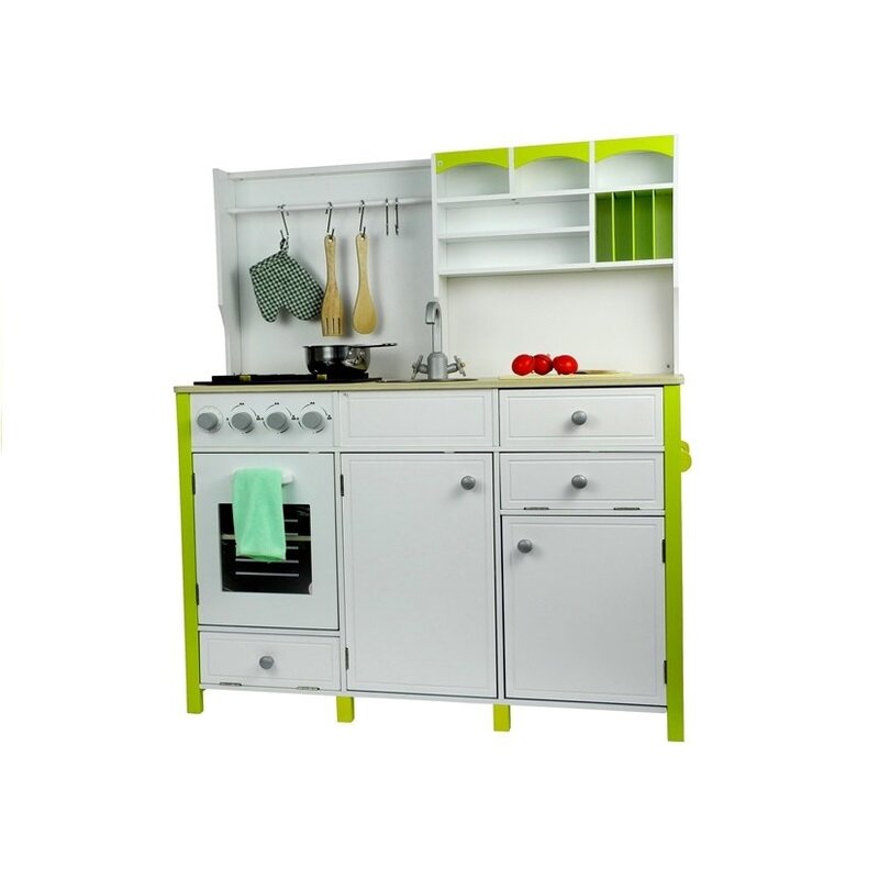Puidust köök lastele, 85x33x105, roheline