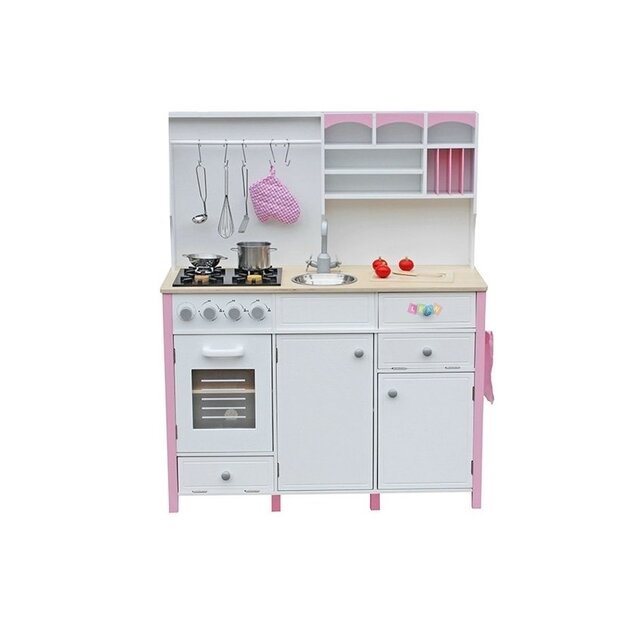 Puidust köök lastele, 85x33x105, roosa