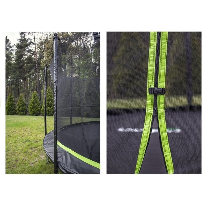 Trampoliin võrguga Lean Sport Pro, 366 cm, must-roheline