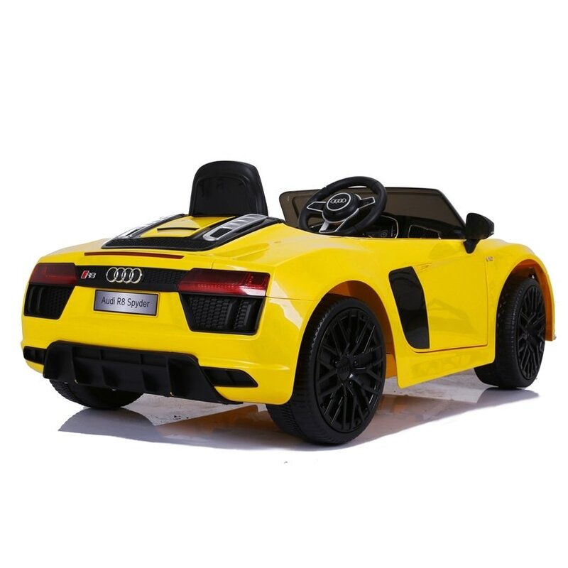 Audi R8 Spyder ühekohaline elektriauto lastele, kollane