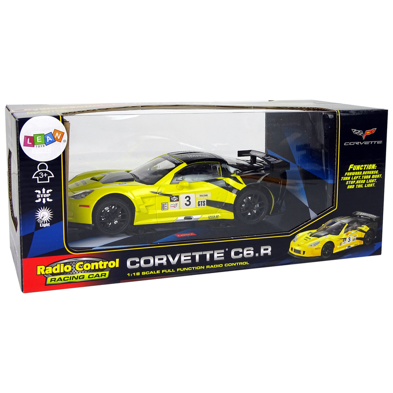 Raadioteel juhitav sportauto Corvette C6.R, kollane