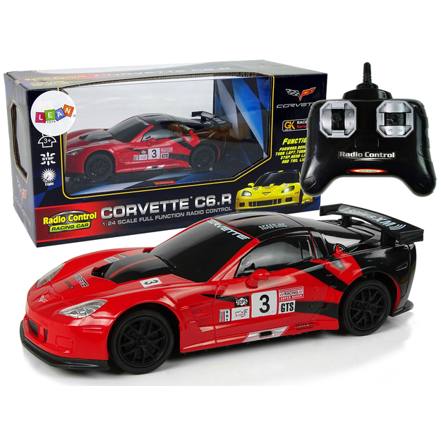 Raadioteel juhitav sportauto Corvette C6. R, punane