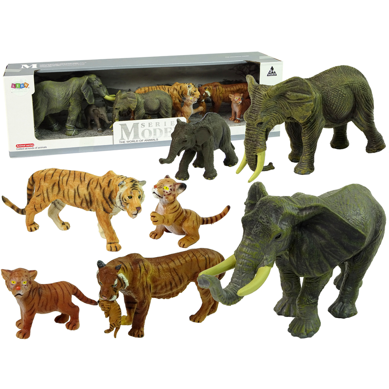 Aafrika loomade (elevant, tiiger) figuurikomplekt
