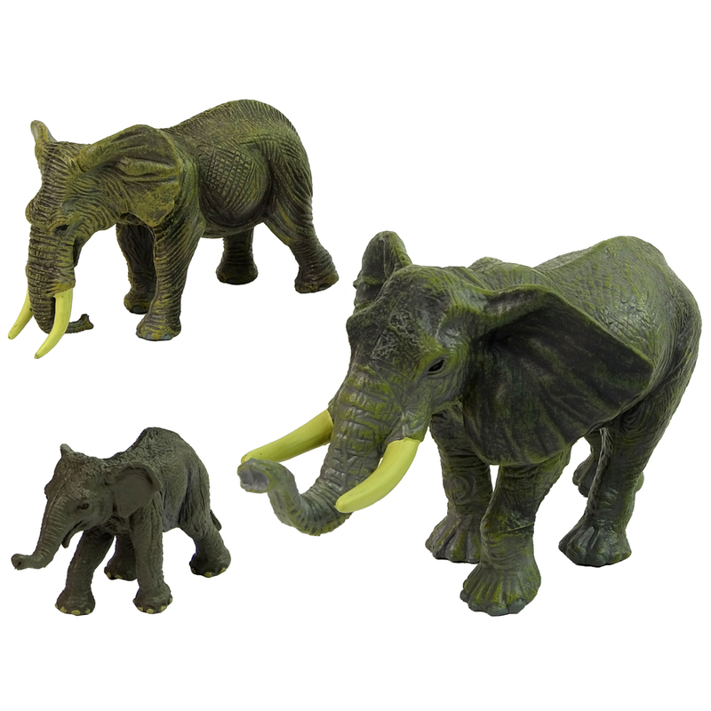 Aafrika loomade (elevant, tiiger) figuurikomplekt