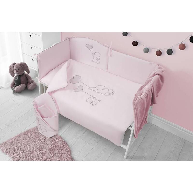 Viieosaline voodipesu komplekt 120x90 40x60, roosa